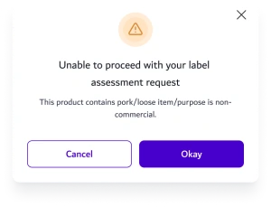 Label-assessment failure state