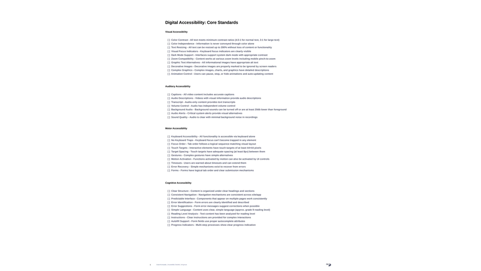 Core design review checklist